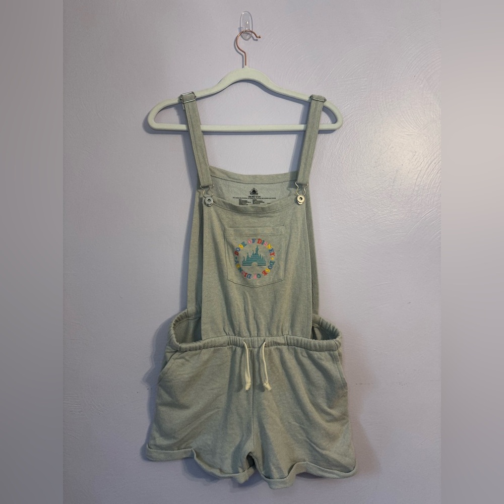 Dose of Disney Embroidered Grey Lounge Overall Romper Size Small